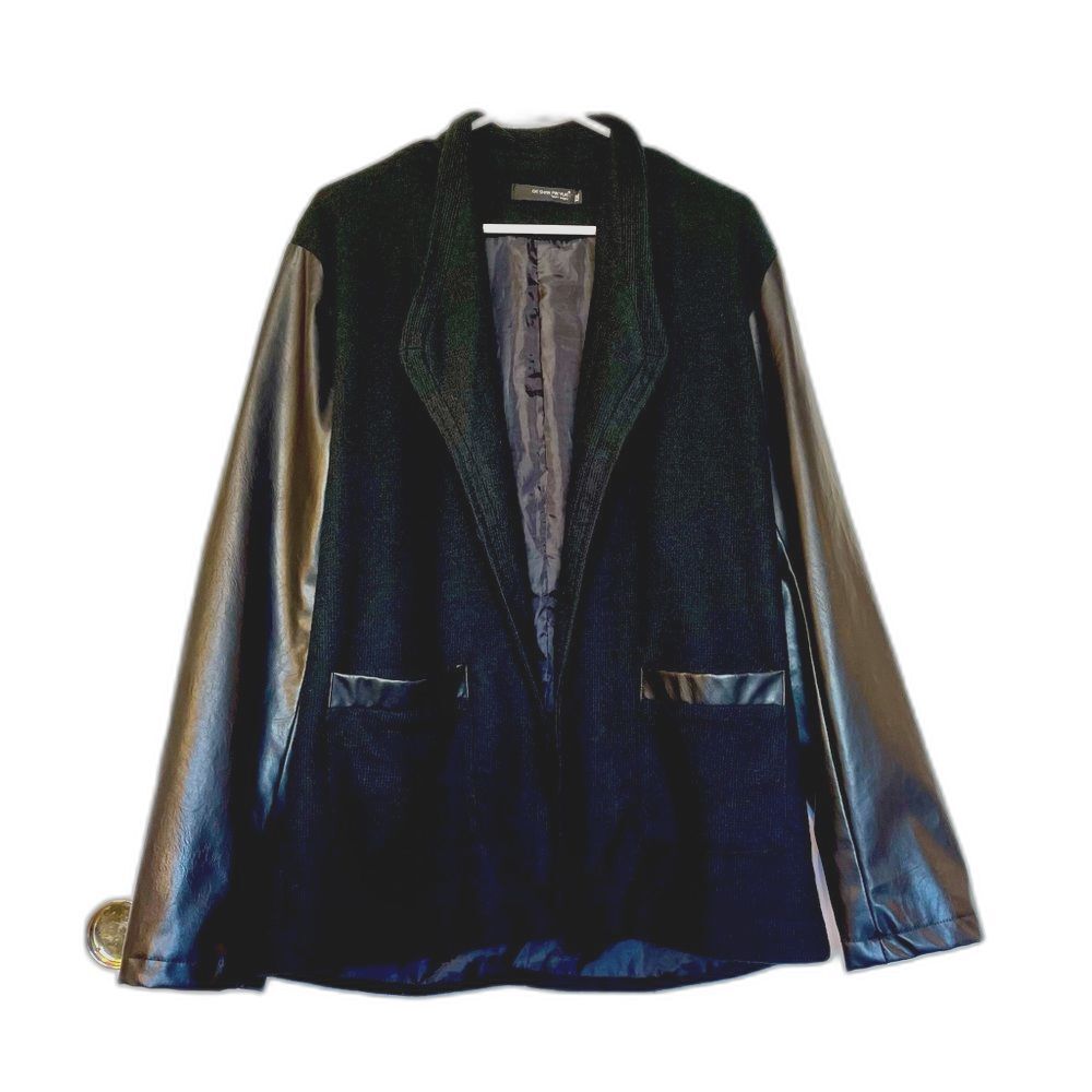 Ge Shan Pin Yue Sport Vogue Black Open Sweater Cardigan Size XXL Multimedia‎